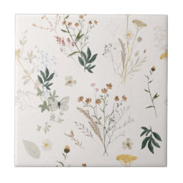 Wildblume Wiese Nahtlose Keramik Tile Fliese