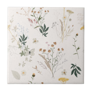 Wildblume Wiese Nahtlose Keramik Tile Fliese