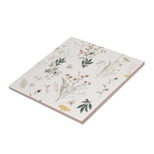 Wildblume Wiese Nahtlose Keramik Tile Fliese (Seite)