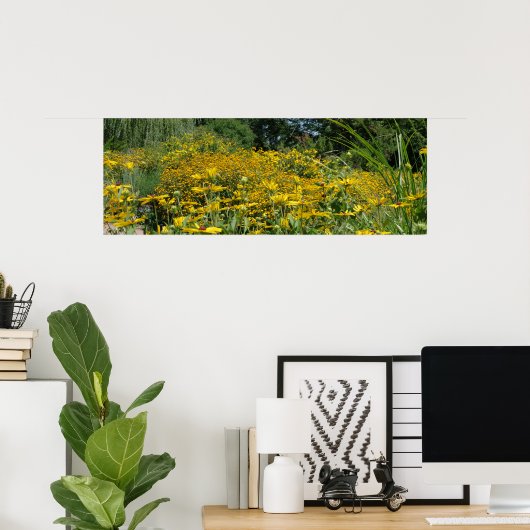 Wildblume Wiese Panorama Poster (Heimbüro)