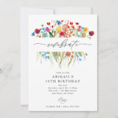 Wildblume-Wiese-Split-Rahmen Celebrate Einladung (Vorderseite)