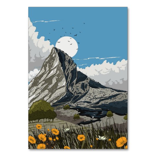 Wildblume Wiese Tischnummer (Vorderseite)