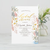 Wildblume-Wiese-Trockenes-Brautparty Einladung (Stehend Vorderseite)
