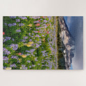 Wildblume Wiese und Lenticular am Rainier-Berg Puzzle (Horizontal)