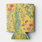 Wildblume Wiese: Wasserfarbe Nahtlose Malerei. Dosenkühler (Rückseite)