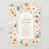 Wildblume Wiesen Garten Blumenfall Brautparty Einladung (Vorne/Hinten)