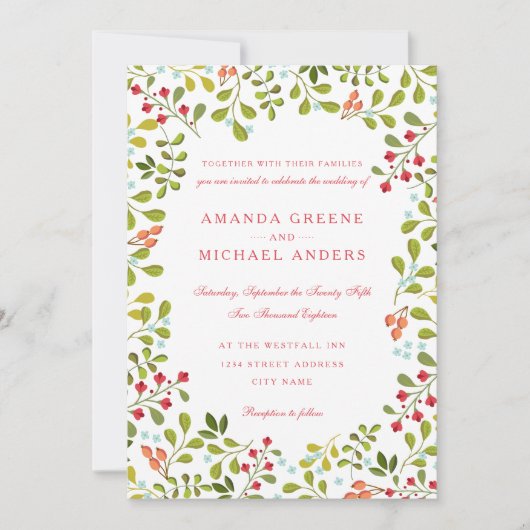 Wildblume-Wiesen-Hochzeits-Einladung Einladung (Vorderseite)