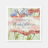 Wildblume-Wiesenmohn-Brautparty Serviette (Vorderseite)