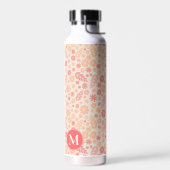 Wildblume-Wiesenmuster und Monogramm Trinkflasche (Links)