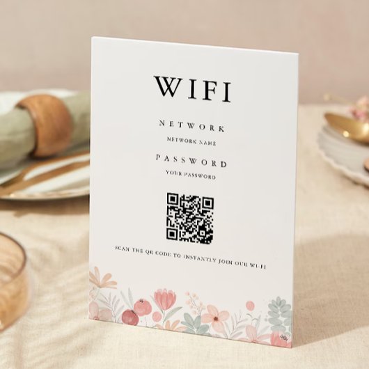 Wildblume Wifi-Code, QR-Code Wifi-Anschluss Einladung