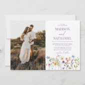 Wildblume Wild Blume Blumengarten Foto Hochzeit Einladung (Vorderseite)