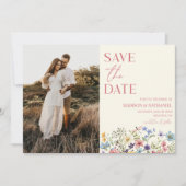 Wildblume Wild Blume Blumengarten Foto Hochzeit Save The Date (Vorderseite)