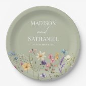 Wildblume Wild Blume Blumengarten Hochzeit Pappteller (Vorderseite)