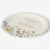 Wildblume Wild Blume Blumengarten Hochzeit Pappteller (Schrägansicht)