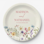 Wildblume Wild Blume Blumengarten Hochzeit Pappteller (Vorderseite)