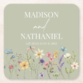 Wildblume Wild Blume Blumengarten Hochzeit Rechteckiger Pappuntersetzer (Vorderseite)