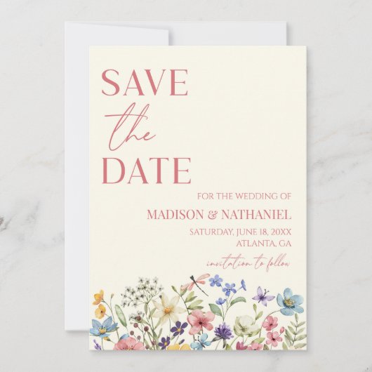 Wildblume Wild Blume Blumengarten Hochzeit Save The Date (Vorderseite)