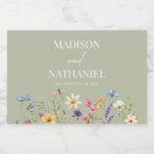 Wildblume Wild Blume Blumengarten Hochzeit Schaumweinetikett (Einzelnes Label)