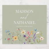 Wildblume Wild Blume Blumengarten Hochzeit Schaumweinetikett (Einzelnes Label)