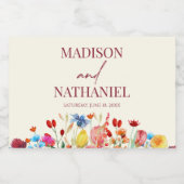 Wildblume Wild Blume Blumengarten Hochzeit Schaumweinetikett (Einzelnes Label)