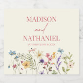 Wildblume Wild Blume Blumengarten Hochzeit Schaumweinetikett (Einzelnes Label)