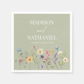 Wildblume Wild Blume Blumengarten Hochzeit Serviette (Vorderseite)
