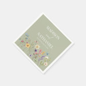 Wildblume Wild Blume Blumengarten Hochzeit Serviette (Ecke)