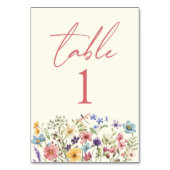 Wildblume Wild Blume Blumengarten Hochzeit Tischnummer (Rückseite)