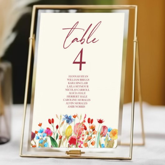 Wildblume Wild Blume Blumengarten Hochzeit Tischnummer