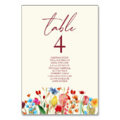 Wildblume Wild Blume Blumengarten Hochzeit Tischnummer (Vorderseite)