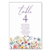 Wildblume Wild Blume Blumengarten Hochzeit Tischnummer (Rückseite)