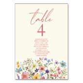 Wildblume Wild Blume Blumengarten Hochzeit Tischnummer (Vorderseite)