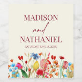 Wildblume Wild Blume Blumengarten Hochzeit Weinetikett (Einzelnes Label)