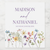 Wildblume Wild Blume Blumengarten Hochzeit Weinetikett (Einzelnes Label)