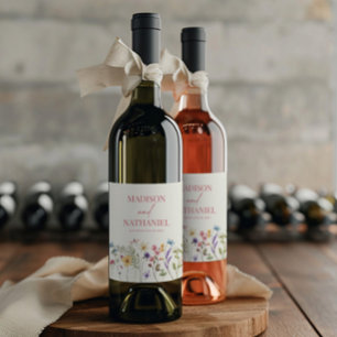 Wildblume Wild Blume Blumengarten Hochzeit Weinetikett