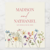 Wildblume Wild Blume Blumengarten Hochzeit Weinetikett (Einzelnes Label)