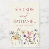 Wildblume Wild Blume Blumengarten Hochzeit Weinetikett (Einzelnes Label)