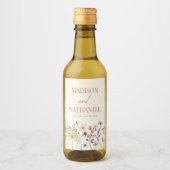 Wildblume Wild Blume Blumengarten Hochzeit Weinetikett (Vorderseite)