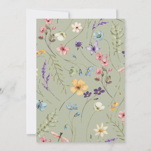 Wildblume Wild Blume Blumenstrauß Brautparty Einladung (Rückseite)