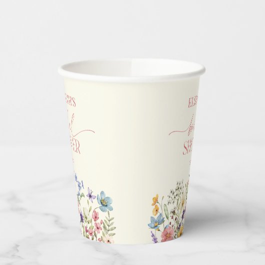 Wildblume Wild Blume Blumenstrauß Brautparty Pappbecher (Links)