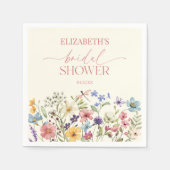 Wildblume Wild Blume Blumenstrauß Brautparty Serviette (Vorderseite)