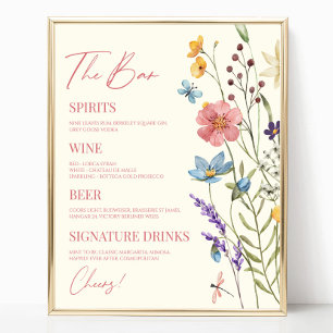 Wildblume Wild Blume Floral Wedding Bar Sign Poster