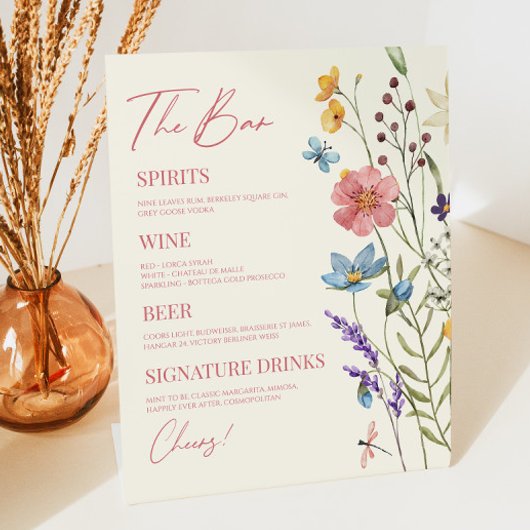 Wildblume Wild Blume Floral Wedding Bar Sockelschild