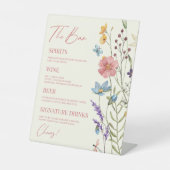 Wildblume Wild Blume Floral Wedding Bar Sockelschild (Vorderseite)