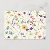 Wildblume Wild Blume QR Code Hochzeitdetails Begleitkarte (Rückseite)