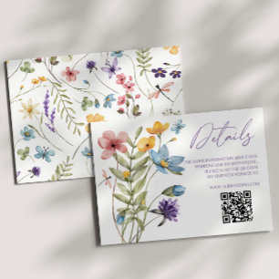Wildblume Wild Blume QR Code Hochzeitdetails Begleitkarte