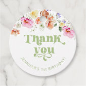 Wildblume wild einen Geburtstag vielen Dank Geschenkanhänger (Vorderseite)