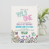 Wildblume Wild Einladung zu einem Geburtstag (Stehend Vorderseite)