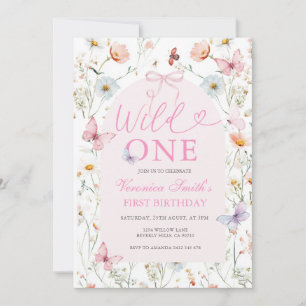 Wildblume WILD EINS Gartenparty Geburtstag Einladung