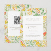 Wildblume Wild Meadow QR Code Hochzeit im Freien RSVP Karte (Vorne/Hinten)